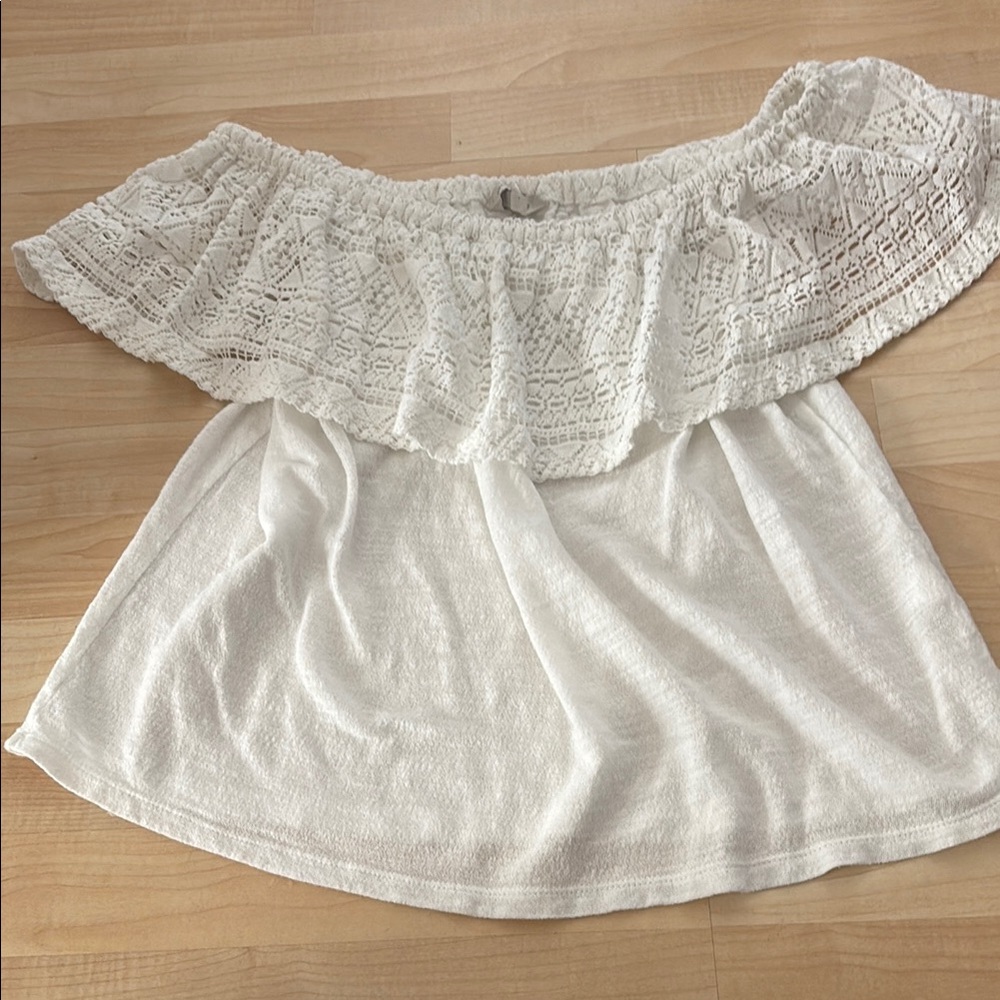 White Off-Shoulder Lace Top